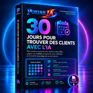 Couverture du guide 30 jours pour trouver des clients avec l’IA, édition 2026