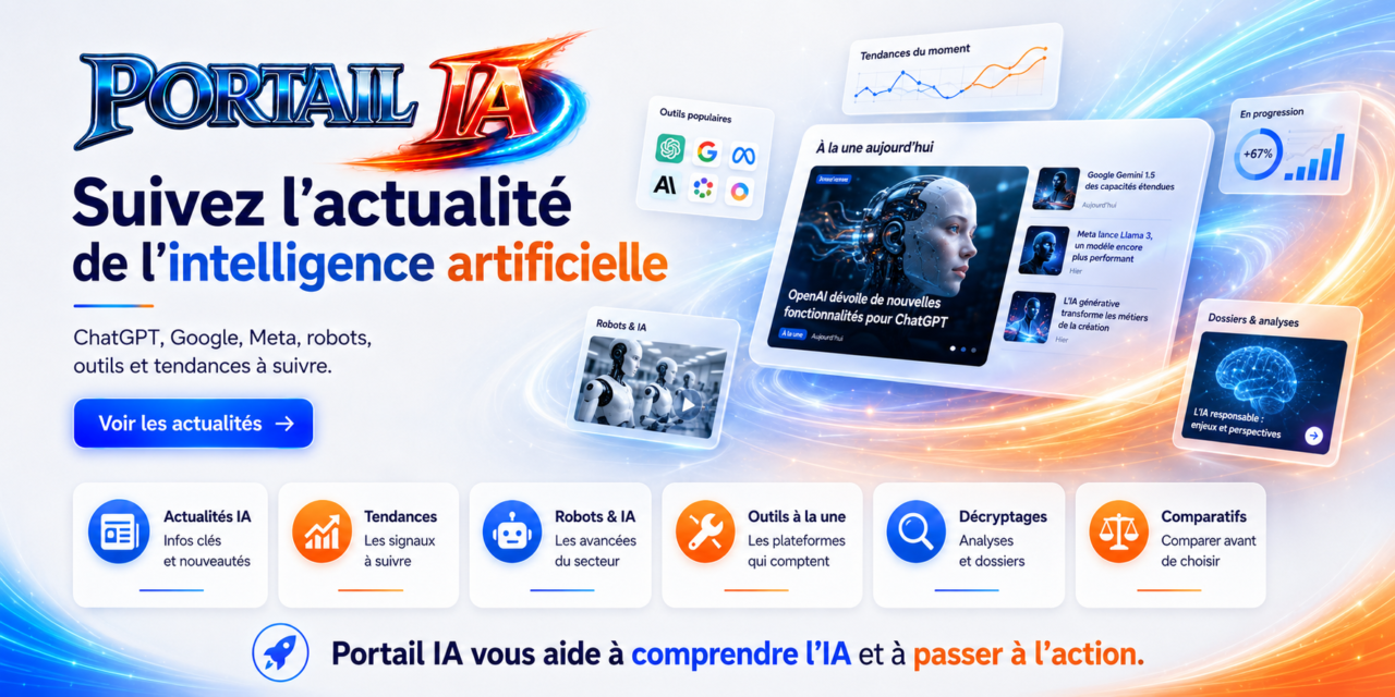 Actualités IA sur Portail IA : ChatGPT, Google, Meta, robots et tendances de l’intelligence artificielle