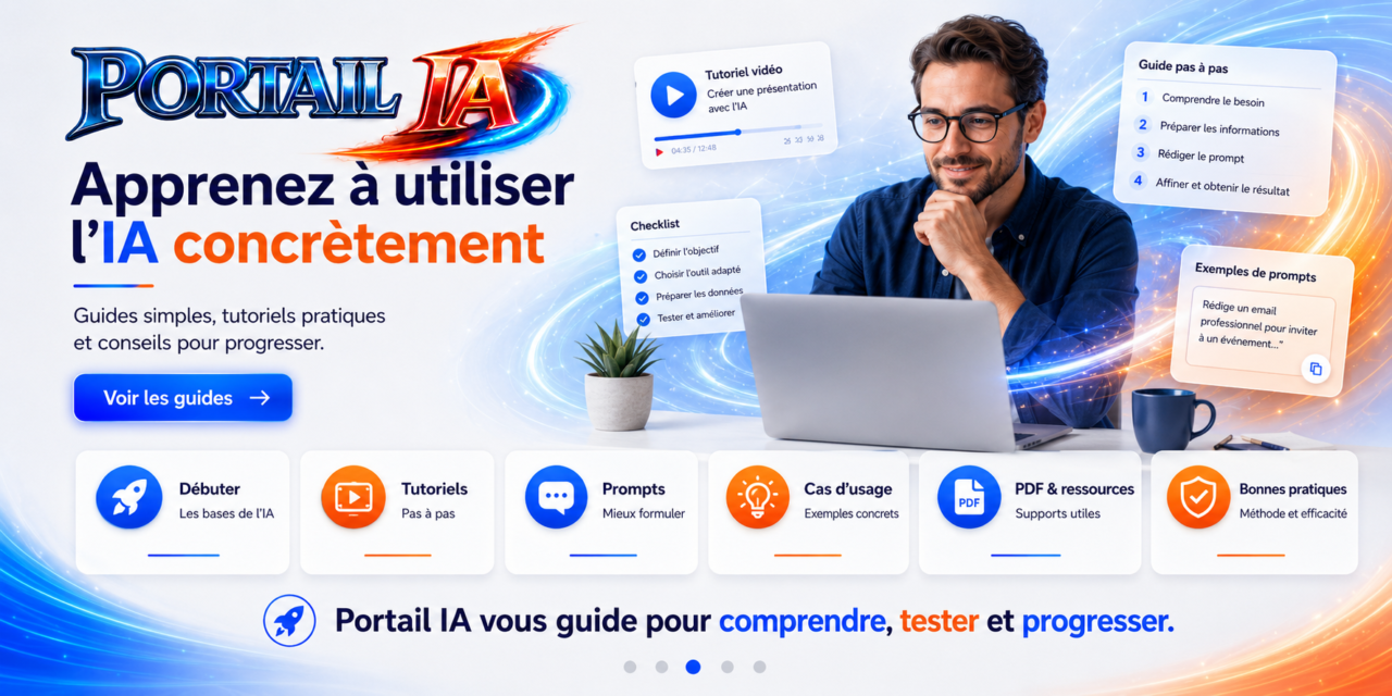 Guides et tutoriels IA sur Portail IA : apprendre à utiliser l’intelligence artificielle avec des conseils pratiques et des exemples