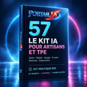 Couverture du Kit IA pour artisans et TPE avec 57 prompts pratiques
